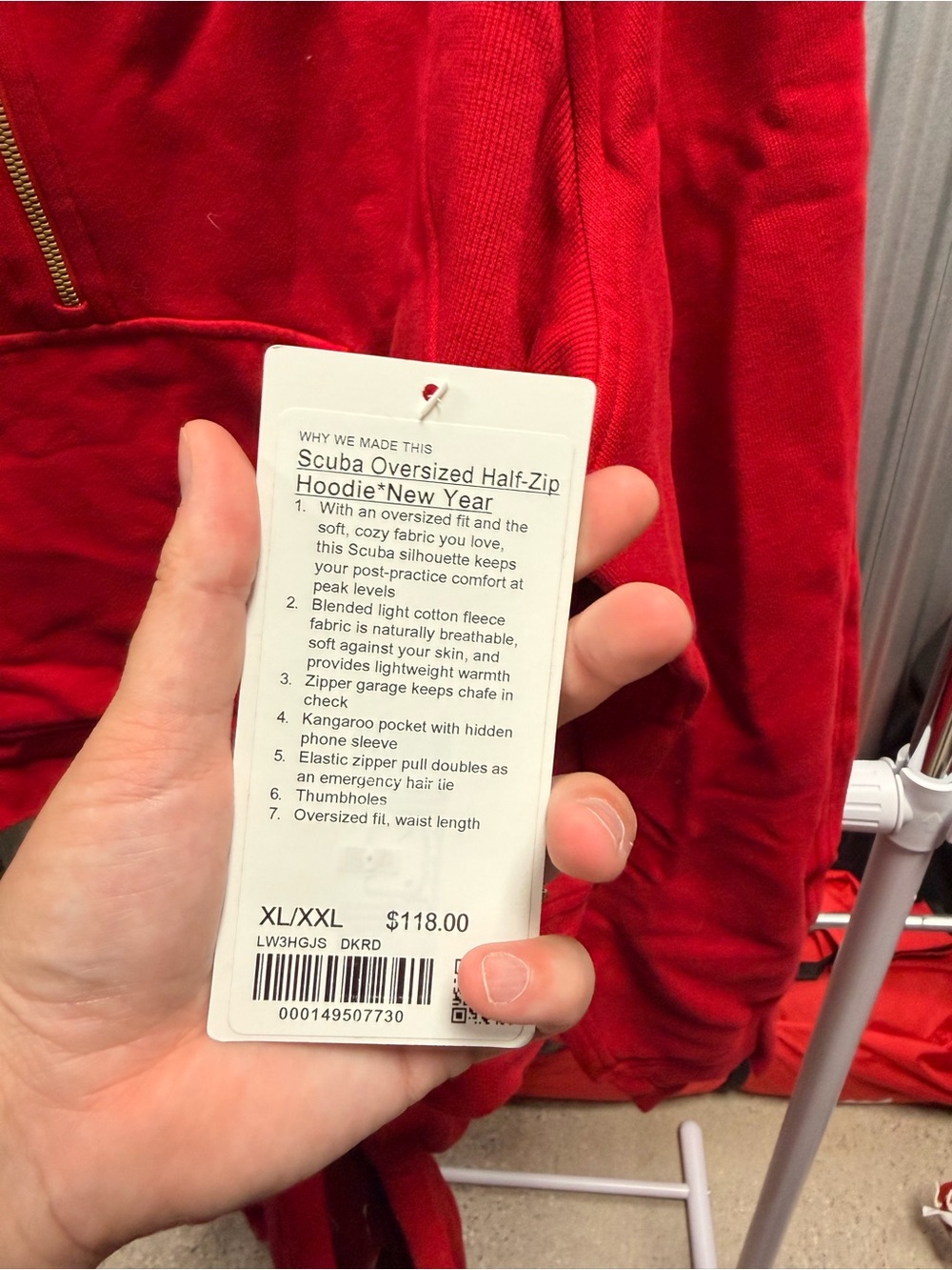NWT Lululemon Lunar New Year Scuba Oversized Half-Zip Hoodie - XL/XXL - Dark Red - Picture 2 of 5